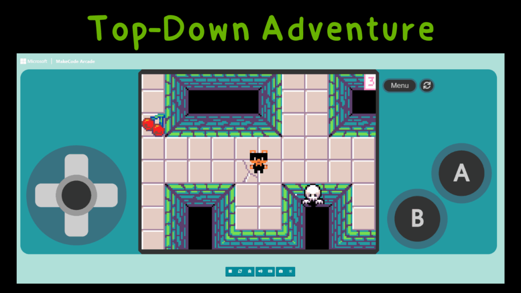 TN makecode arcade enkelt adventurespill
